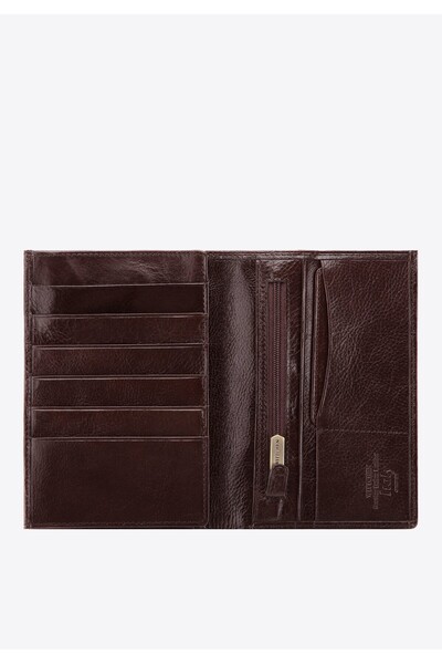 Wittchen Men's classic leather wallet, foldable, brown, leather