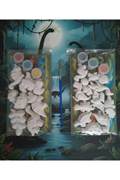 tasarımhikayecisi 3 ELMA TASARIM ATÖLYESİ/M-L İKİLİ PAKET DİNAZORLAR TAŞ BOYA...