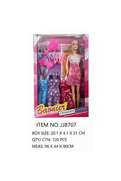 MAKSIK set pentru păpuși, 29 cm, rochie roz cu top alb, accesorii multicolore