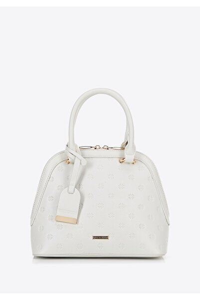 Wittchen Carcasă trapezoidală din imitație de piele pentru femei, alb-gălbui, alb-gălbui, - piele