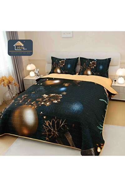 JOJO HOME 5D print duvet cover 220x240cm + 2 pillowcases 50x70cm, Globes, Gold