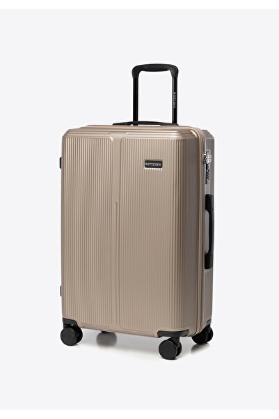 Wittchen Men's Suitcase Set in Fine Striped ABS Gold Gold ABS
