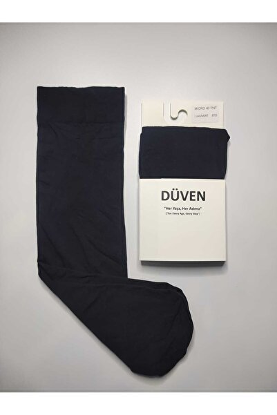 DÜVEN 40 дениер средно тежки тъмносини панталони до коляното с плоска тъкан, 2 чифта чорапи