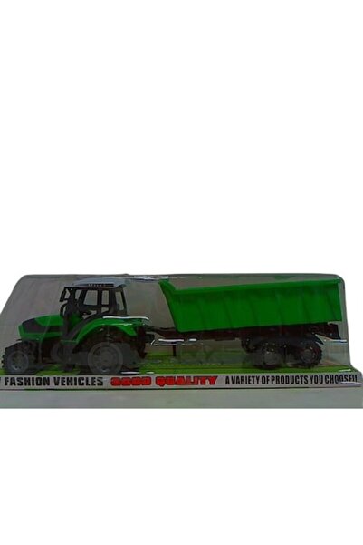 MAKSIK Tractor cu remorcă, Maksik, plastic, verde/negru
