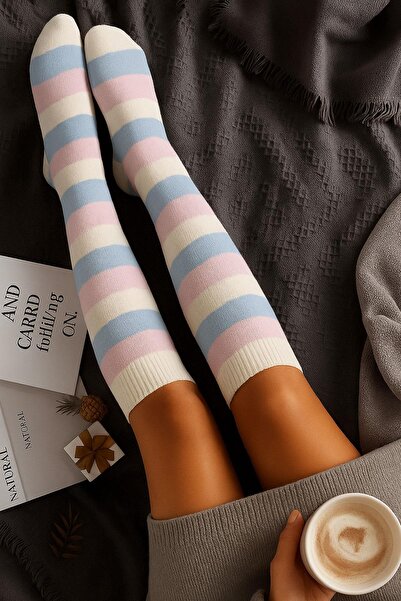 COTENCONCEPT 3 чифта раирани и цветни чорапи до коляното