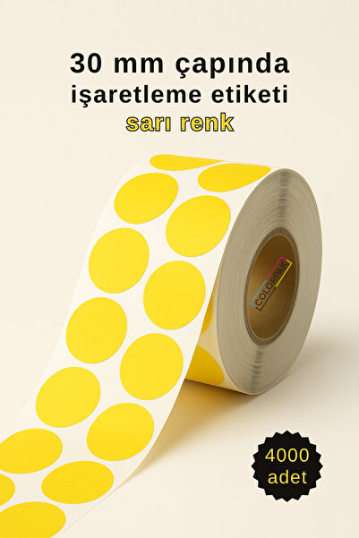 COLORPAK 30 mm tačkasta nalepnica žuta 4000 kom oznaka