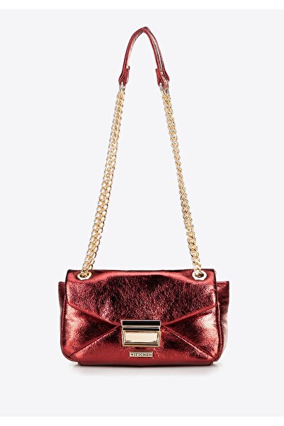 Wittchen Geantă mini crossbody pentru femei, din piele, culoare roșu strălucitor