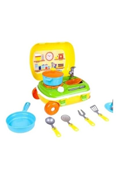 Technok mini kitchen suitcase (yellow) with accessories