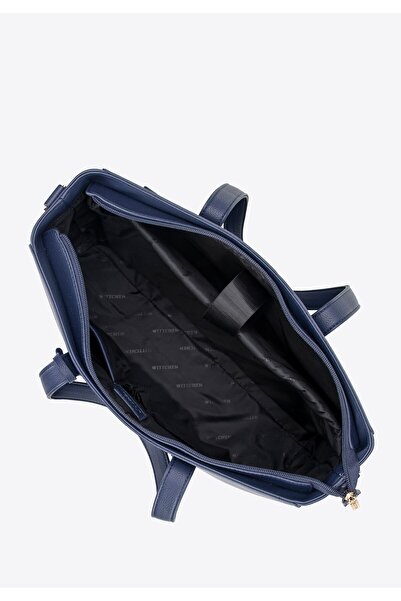 Wittchen Geantă de laptop pentru femei de 16" din imitație de piele, bleumarin, -piele