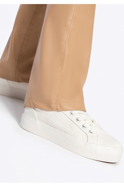 Wittchen Teniși cu platformă pentru femei, crem, material sintetic, crem