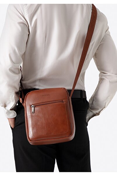 Wittchen Geantă Messenger bărbătească din piele ecologică, maro