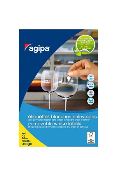 AGIPA Etichete adezive 119647, 88/A4, 45x8mm, permanente, colțuri rotunjite, ...