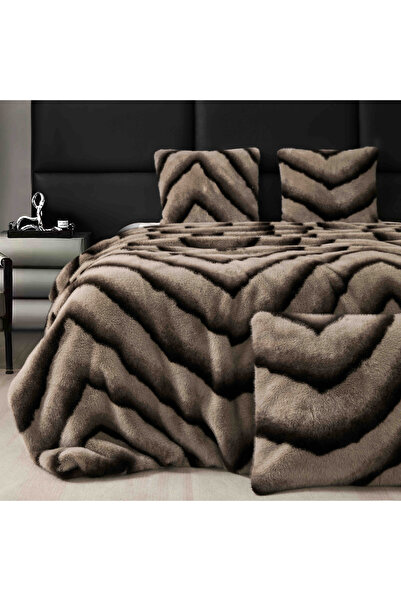 JOJO HOME Blanket + 2 Pillowcases, Lux Model, Faux Mink Fur, Bicolor, 3 Pieces, 200x230cm