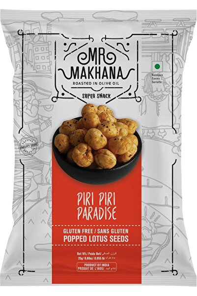 Mr. Makhana مستر ماخانا بيري بيري بارادايس 25 جم - ماخانا المحمصة (الثعلب)، خالية من الغلوتين