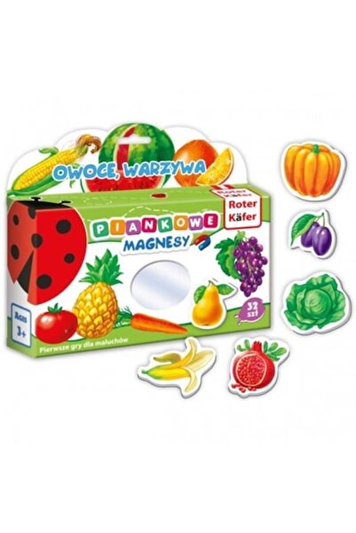 Roter Kafer Set de joacă magnetic educativ - 32 magneți cu fructe și legume, ...