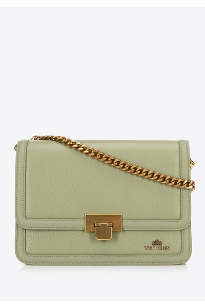 Wittchen Geantă crossbody din piele pentru femei cu lanț, fistic, piele