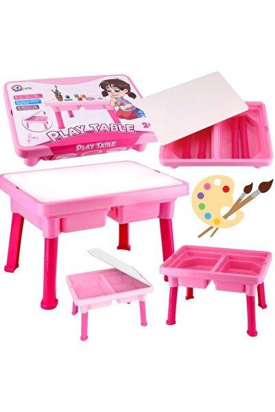 Technok Masă de joacă 2 în 1 cu capac pentru depozitare și activități creative, 2+ ani, roz