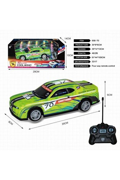 MAKSIK Mașină telecomandă Racing Cool Wind, verde-albastru, 20x8x6 cm, vârste 3+