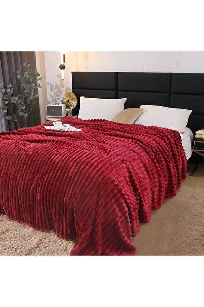 JOJO HOME Αφράτη κουβέρτα cocolino, 200x230cm, ριγέ σχέδιο, κόκκινη