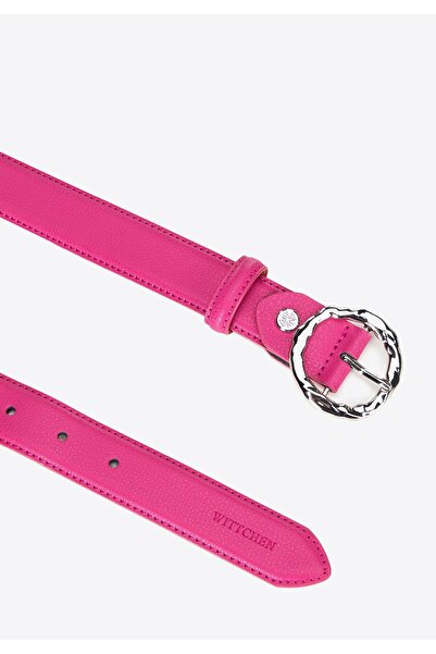 Wittchen Curea de damă din piele naturală cu cataramă roz strălucitoare