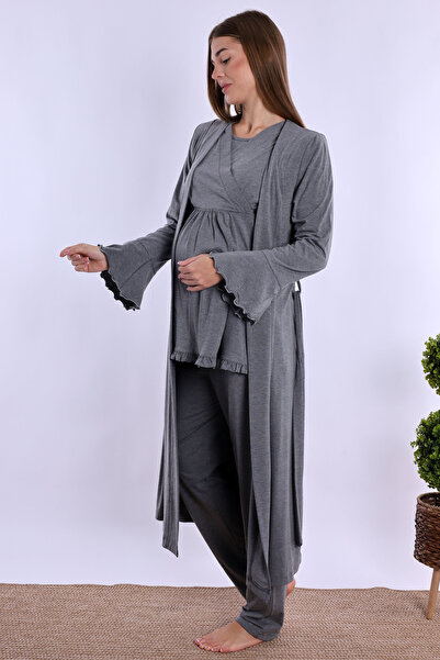 ByLohusa Effortt Maternity Pajamas Set with Smoked Dressing Gown