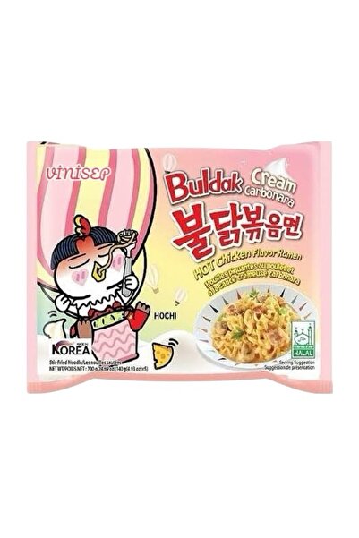 vinisep Cream Carbonara buldak ramen orjinal kore noodle makarna -Helal damga...