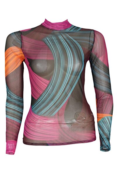 NASTY GAL Blouse Mesh Colors - 30, colors, 95% polyester, 5% elastane