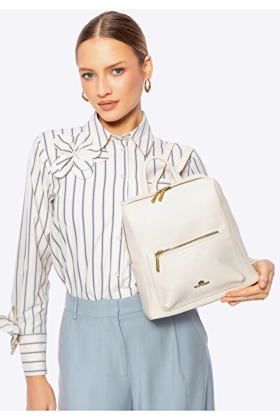 Wittchen Rucsac de damă din piele, model drept, crem, crem, piele