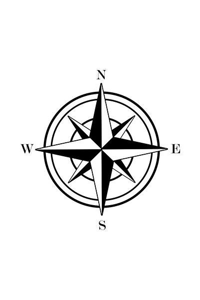ÇınarETicaret ملصق بوصلة للطرق الوعرة والتخييم (15×15 سم)