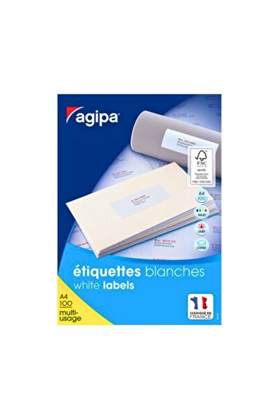 AGIPA etichete autoadezive 102417, 161/A4, 25x12 mm, permanente, albe, 100 co...