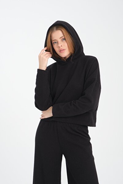 Shoppingdimoda سويت شيرت بغطاء للرأس من قماش ثيسالونيكي