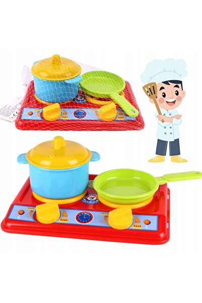 TEDDIES Kids kitchen, TEDDIES, set with stove and pot with lid, 39x39x29 cm, 3+ years