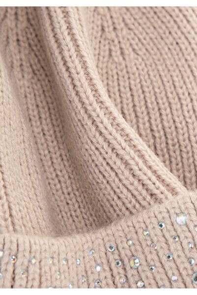 Wittchen Women's Winter Hat with Zircons Beige Beige Acrylic