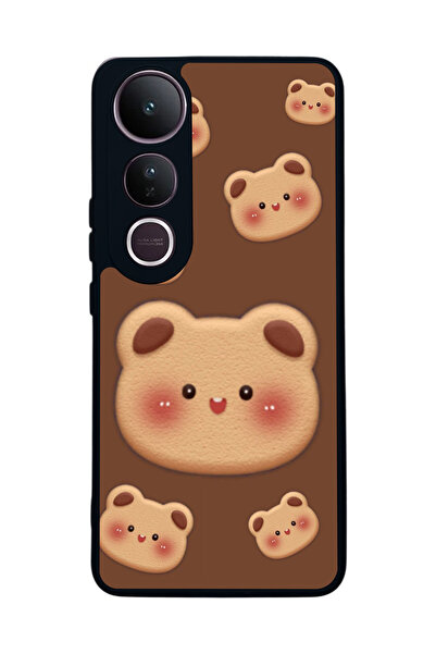 Aksel Kılıf متوافق مع Vivo V50 Lite مطبوع ، أسود غير لامع، سيليكون ناعم، واقي...