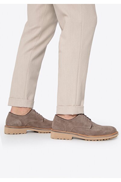 Wittchen Pantofi Derby pentru bărbați din piele întoarsă bej închis