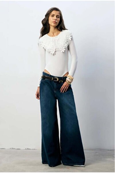 Touche Brode Yaka ÇıtÇıtlı Body Ekru