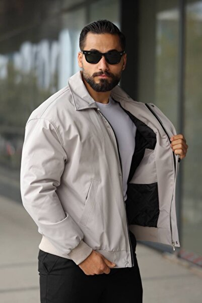 BASEL.CO Unisex Quilted Padded Basic Bomber Gabardine Jacket - Simple and Stylish Style