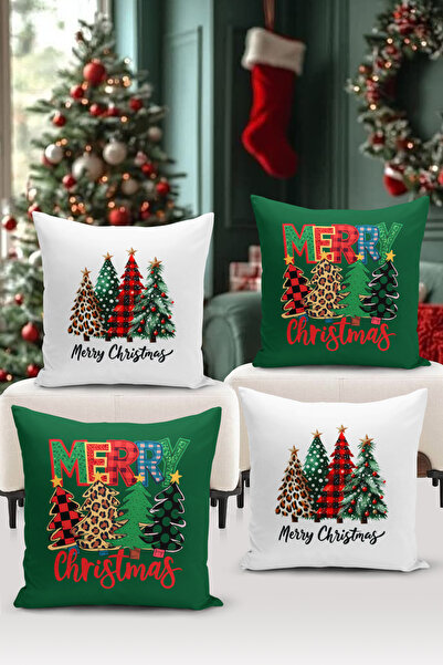 Bertille Home Seria de Anul Nou, set de cu imprimeu huse de pernă digitale cu...
