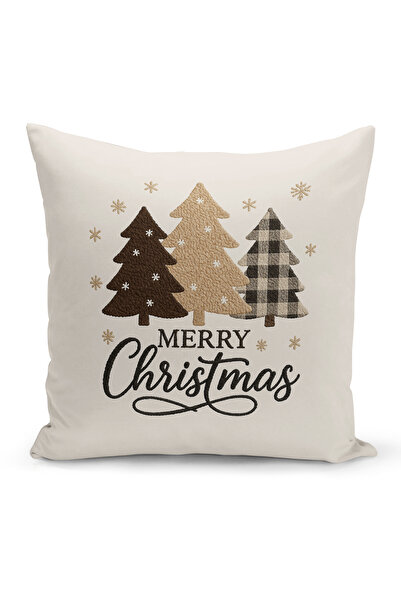 Bertille Home New Year Series Double-Sided Digital Printed Set of 4 Throw Pillow Covers (Christmas Cushion Cover)