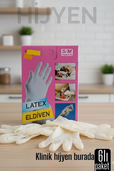 Transformacion 6'lı KUTULU Latex Eldiven Hijyenik, Esnek ve Çok Amaçlı Kullan...
