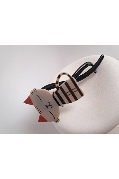 BHR AKSESUAR Large Size Hair Clip with Cute Cat Design (10 cm)