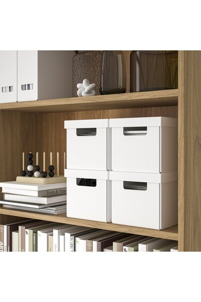 IKEA Storage Box With Lid, White, 18x25x16 cm