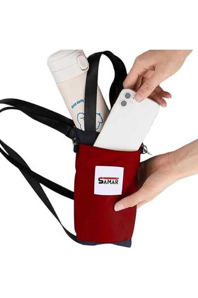 Samar Styli Crossbody Bag - Lightweight and versatile, adjustable strap, casual red color, comfortable on the go.