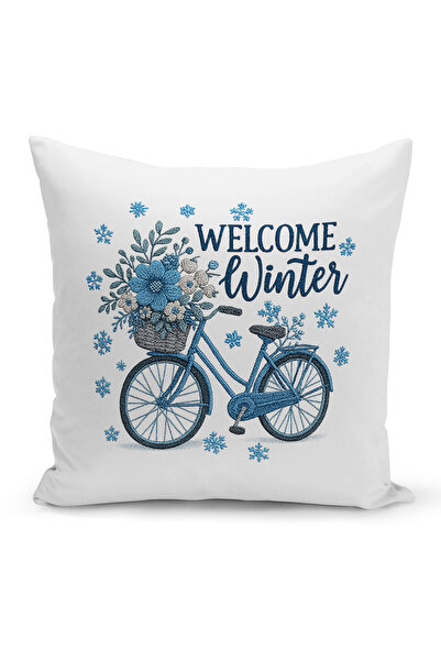 Bertille Home New Year Series Double-Sided Digital Printed Set of 4 Throw Pillow Covers (Christmas Cushion Cover)