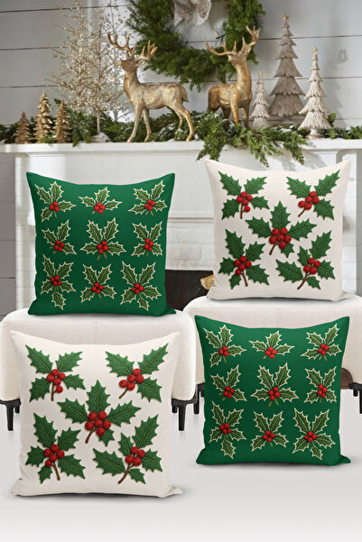 Bertille Home Χριστουγεννιάτικη σειρά Ψηφιακό Σετ Καλύμματα Μαξιλαριών με τύπ...