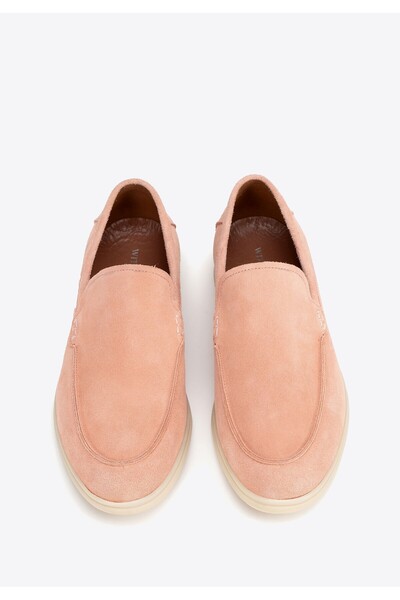 Wittchen Men's Moccasins made of genuine suede leather, pink, pink suede leather