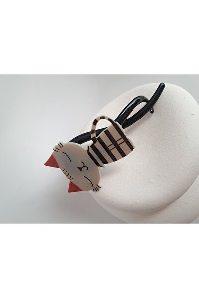 BHR AKSESUAR Large Size Hair Clip with Cute Cat Design (10 cm)