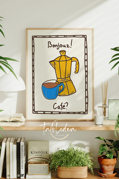 tablodea Poster înrămat cu decor pentru colțul de cafea în stil francez TD Pi...