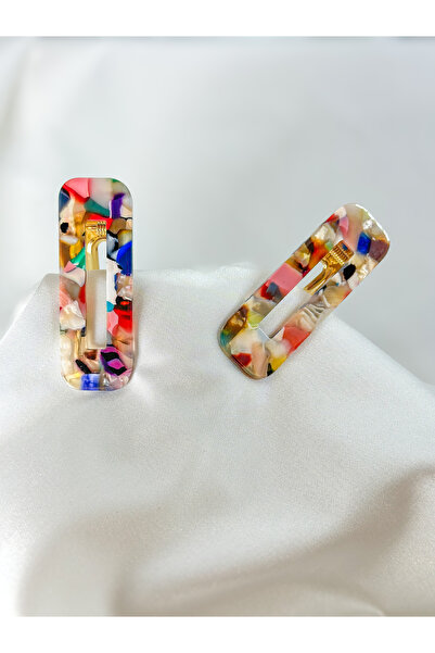 Raha Butik Akrilik Altın Metal Pens Kadın Toka – Şık ve Dayanıklı Saç Aksesuarı