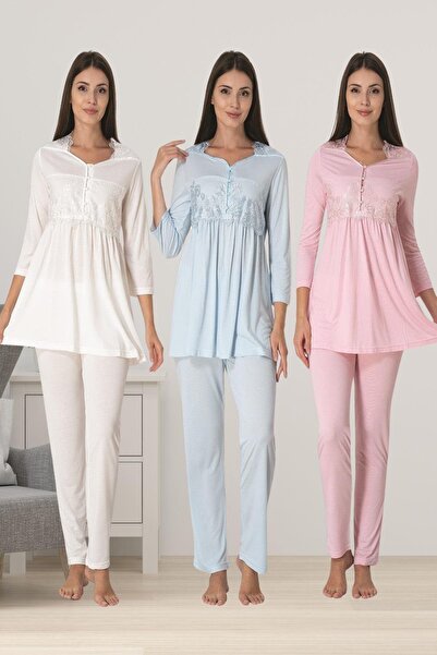 by İGP Lacy Maternity Pajama Set